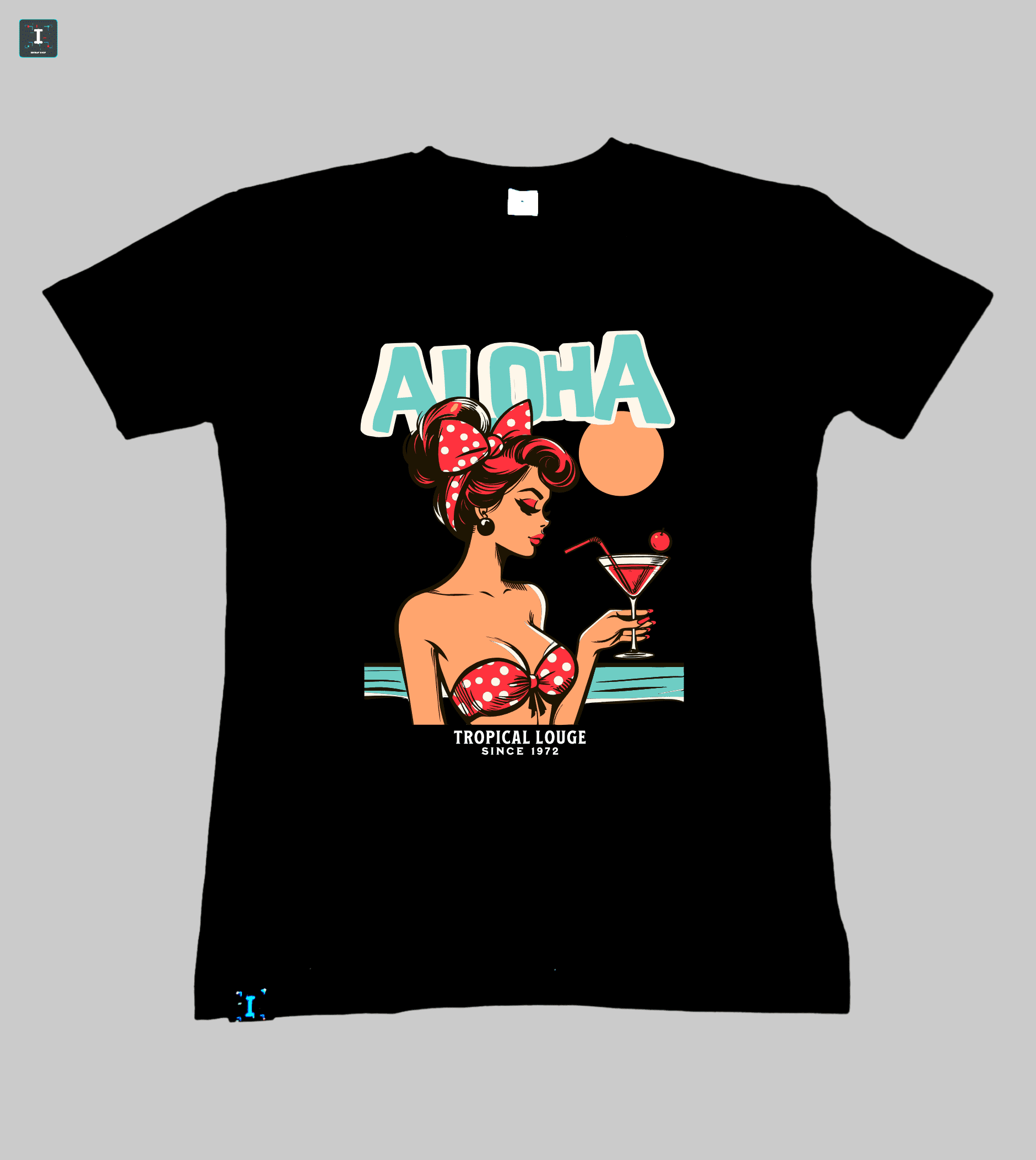 Vintage pinup tropical girl - Majica